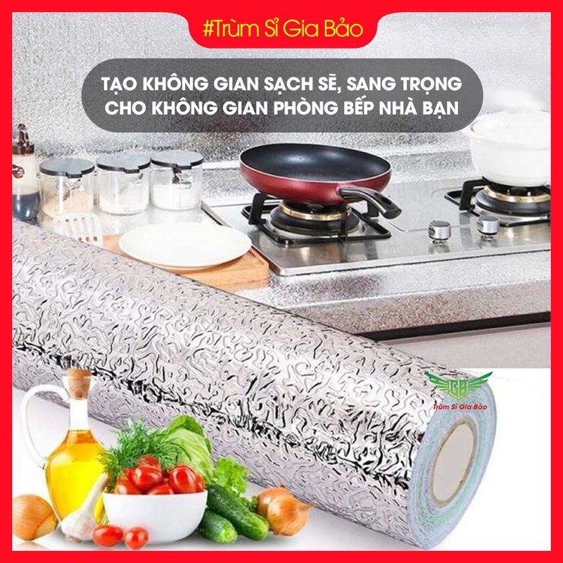 Giấy Bạc Dán Bếp, Tường Cách Nhiệt Chống Dầu Mỡ Dùng Cho Phòng Bếp, Lót Bếp Ga  Size 2M * 60cm.