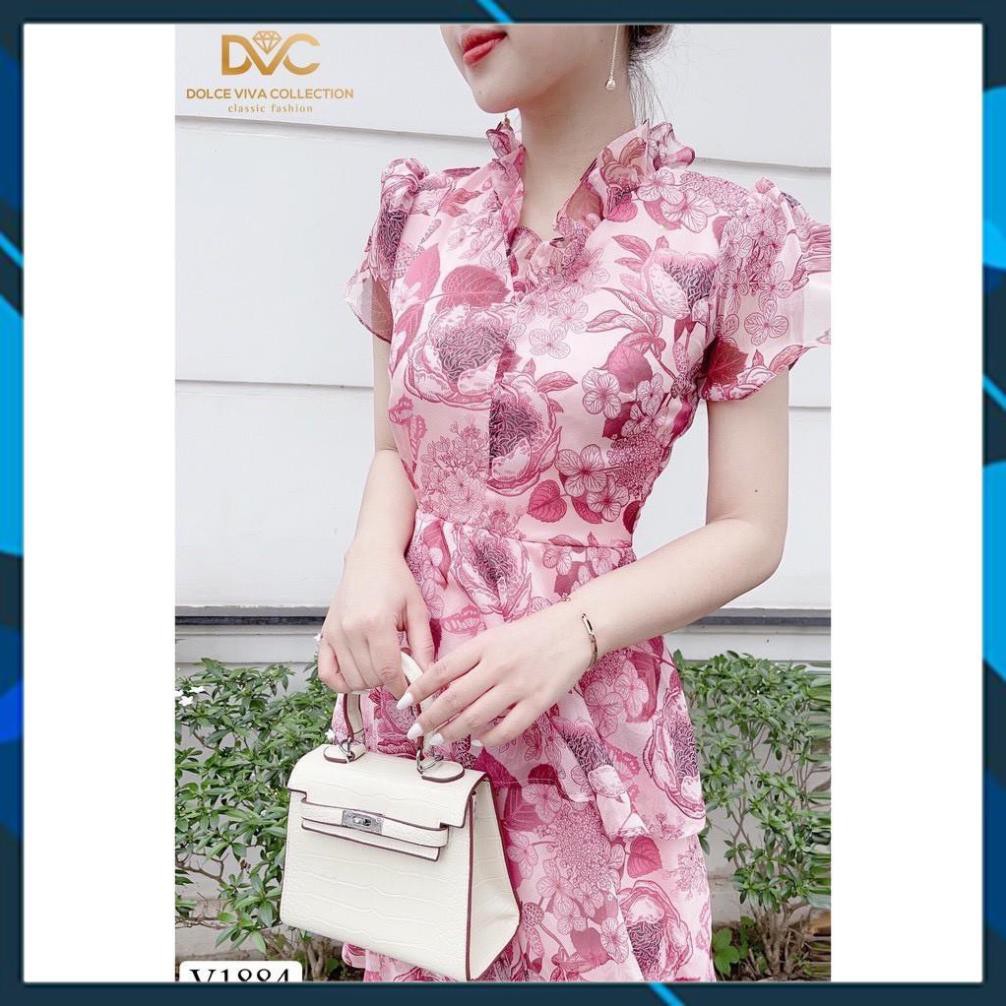 Váy Xòe Nữ, Đầm Hoa Tầng Cổ Viền Bèo Chất Voan Tơ 2 Lớp Siêu Phẩm Cho Bạn Nữ. . | BigBuy360 - bigbuy360.vn