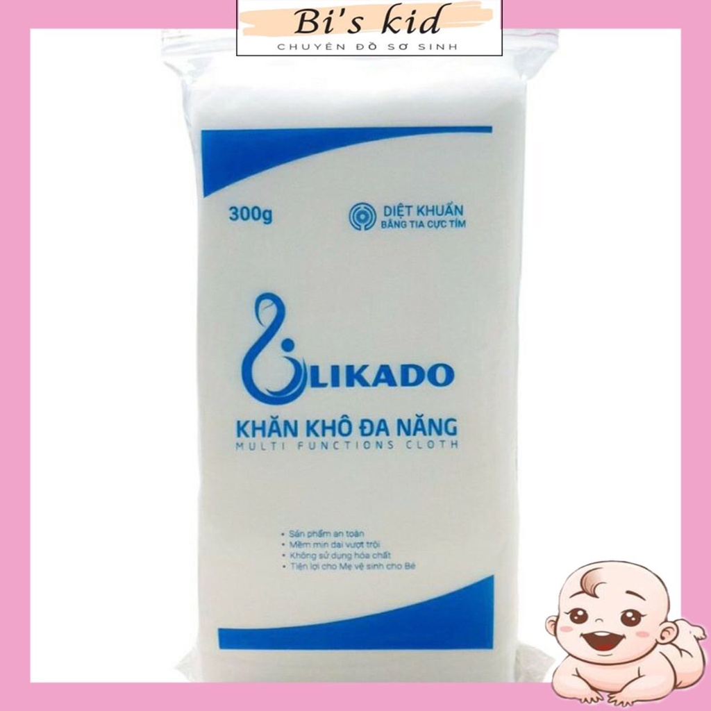 [Hàng mới về] Khăn giấy khô đa năng LIKADO 300g , khăn vải khô đa năng cao cấp an toàn cho bé