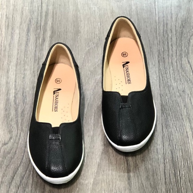 Giày bệt nữ mũi tròn Lunashoes 1105 giày lười nữ da bò thật bảo hành 2 năm 1 đổi 1 dễ đi êm chân dễ phối đồ