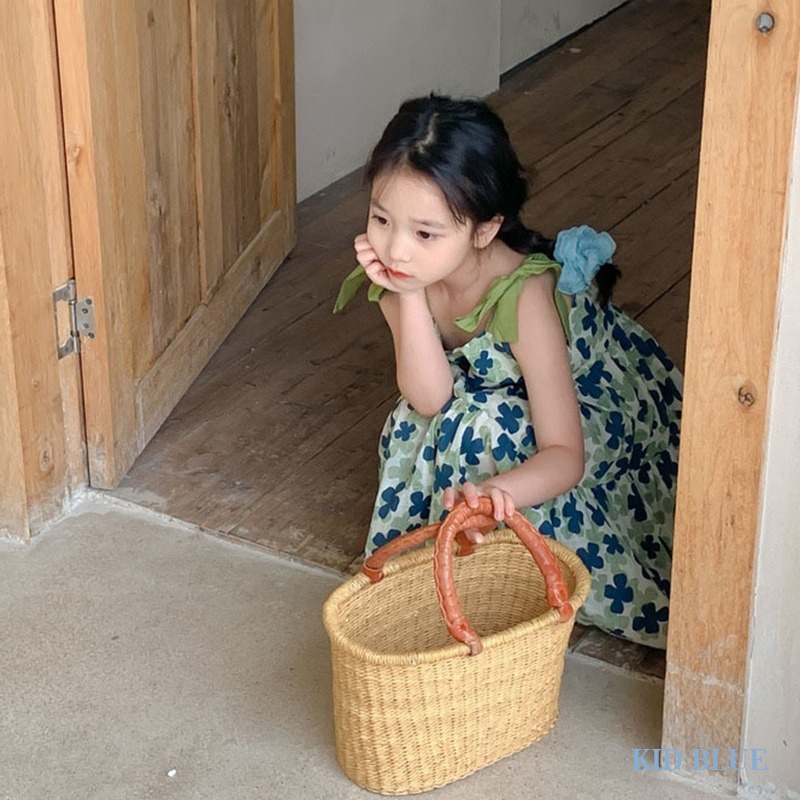 Đầm Hai Dây Thắt Nơ In Họa Tiết Hoa Phong Cách Hàn Quốc Thời Trang Mùa Hè Xinh Xắn Cho Nữ