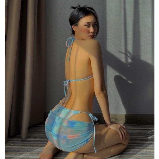 Bikini cột dây màu loang