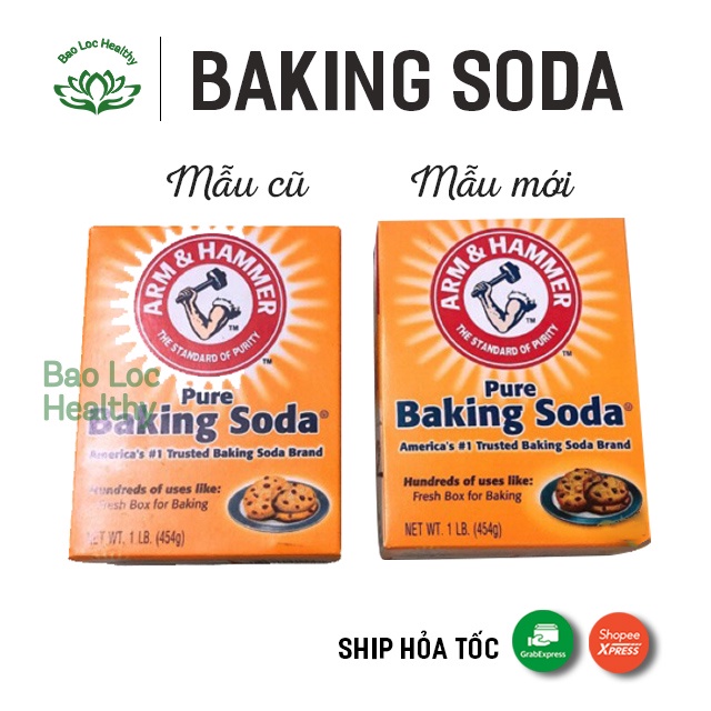 Banking Soda 454g Arm &amp; Hammer- Làm Trắng Răng, Làm Bánh, Khử mùi, Diệt Khuẩn, Tẩy Rửa, Giặt Giũ Hàng Nhập Mỹ Chính Hãng