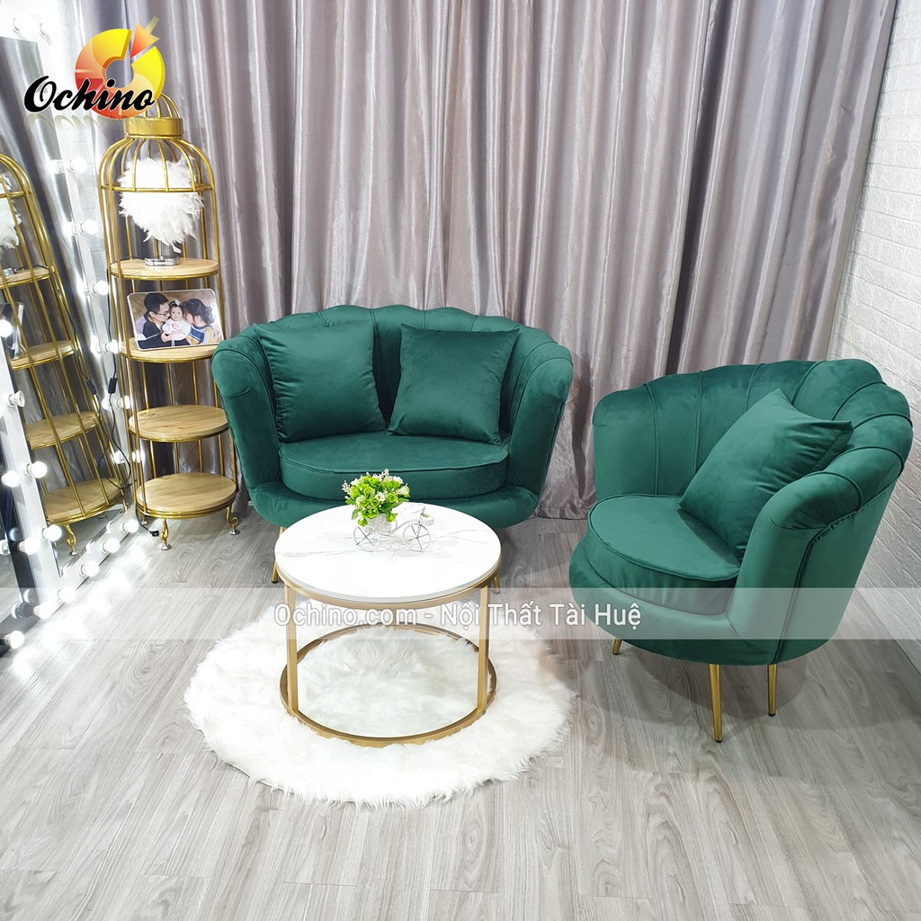 Sofa sen Dài, Ghế sofa có tựa lưng trang trí shop và phòng Khách Mẫu sen cách điệu ( Đủ Màu)