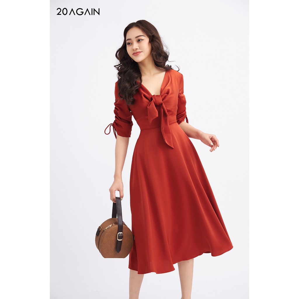 Đầm vải tay lỡ thắt nơ ngực - 20 AGAIN - DDA0882