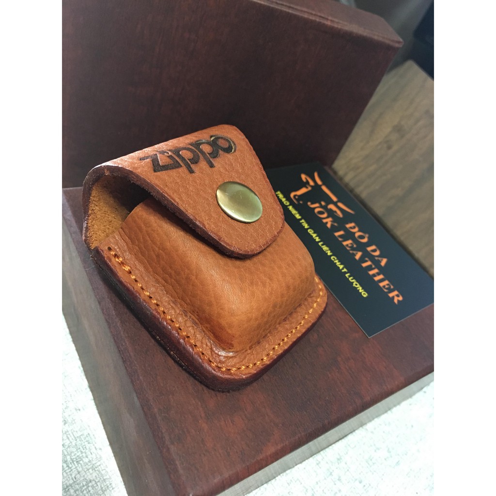 BAO DA ZIPPO VÀNG BÒ