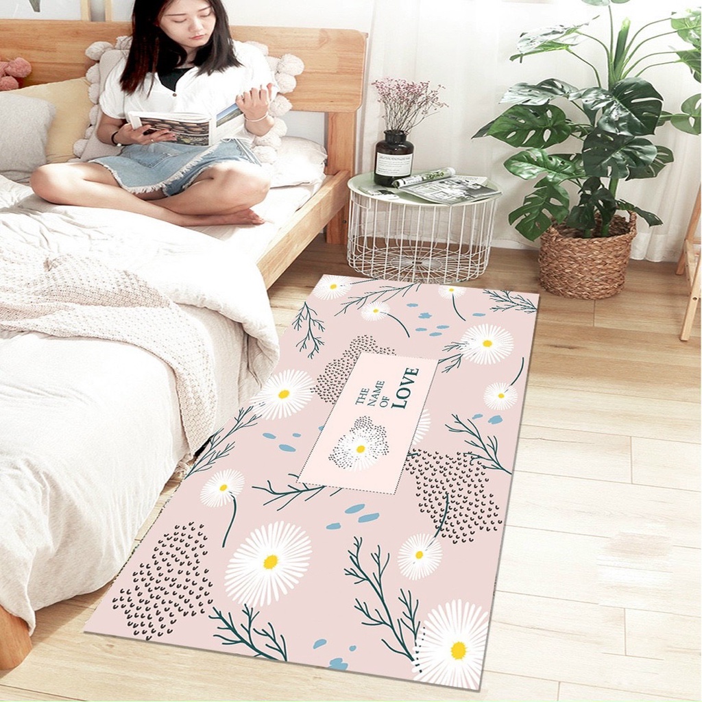 Thảm chân giường LIDACO trải phòng ngủ phòng khách chất liệu nỉ lì kích thước 80x200cm