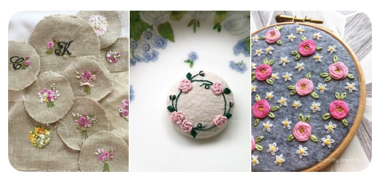 Cột tóc thủ công handmade bọc vải thêu hoa