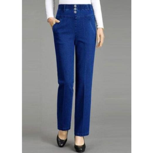Quần Baggy Bò Nữ Cạp Chun MiQu Cao Cấp Mềm Mịn khắc phục eo bụng, CHẤT VẢI co giãn 4chiều. 🥇 ! , i