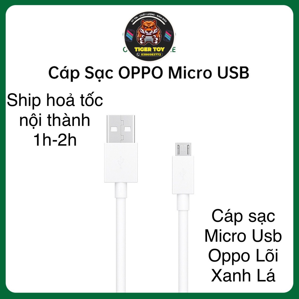 Cáp sạc Micro USB Oppo lõi xanh Vooc 3.0 4A Zin new cao cấp hạn chế cháy nổ khi sạc