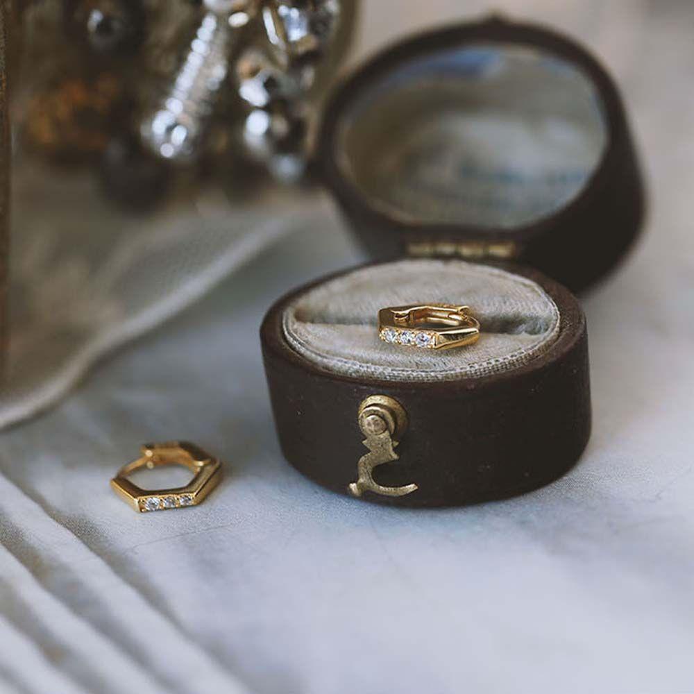 Bông Tai Hình Lục Giác / Tròn / Tròn Phong Cách Hàn Quốc Thời Trang Cho Nữ