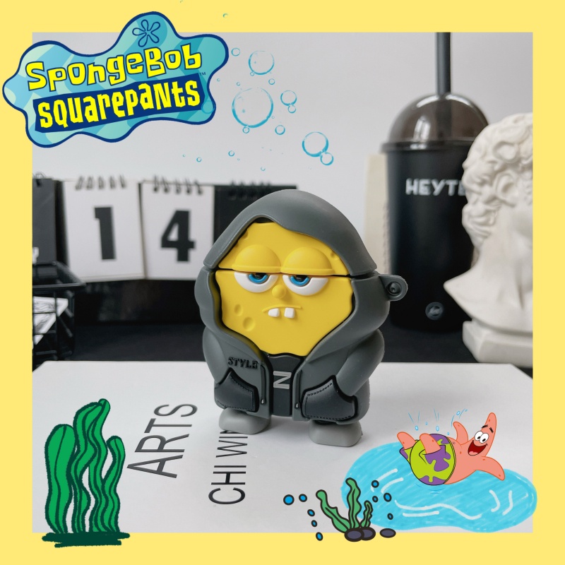 Vỏ Bảo Vệ Hộp Sạc Tai Nghe AirPods 3 3Rds 2021 Bằng Silicon Hình SpongeBob Dễ Thương