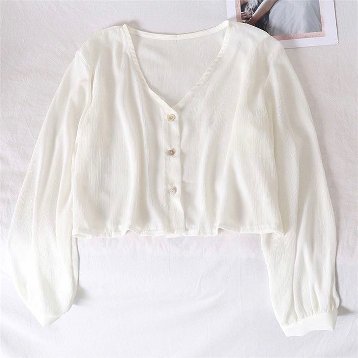 Áo Khoác Cardigan Tay Dài Vải Lụa Mát Mỏng Chống Nắng Thời Trang Cho Nữ