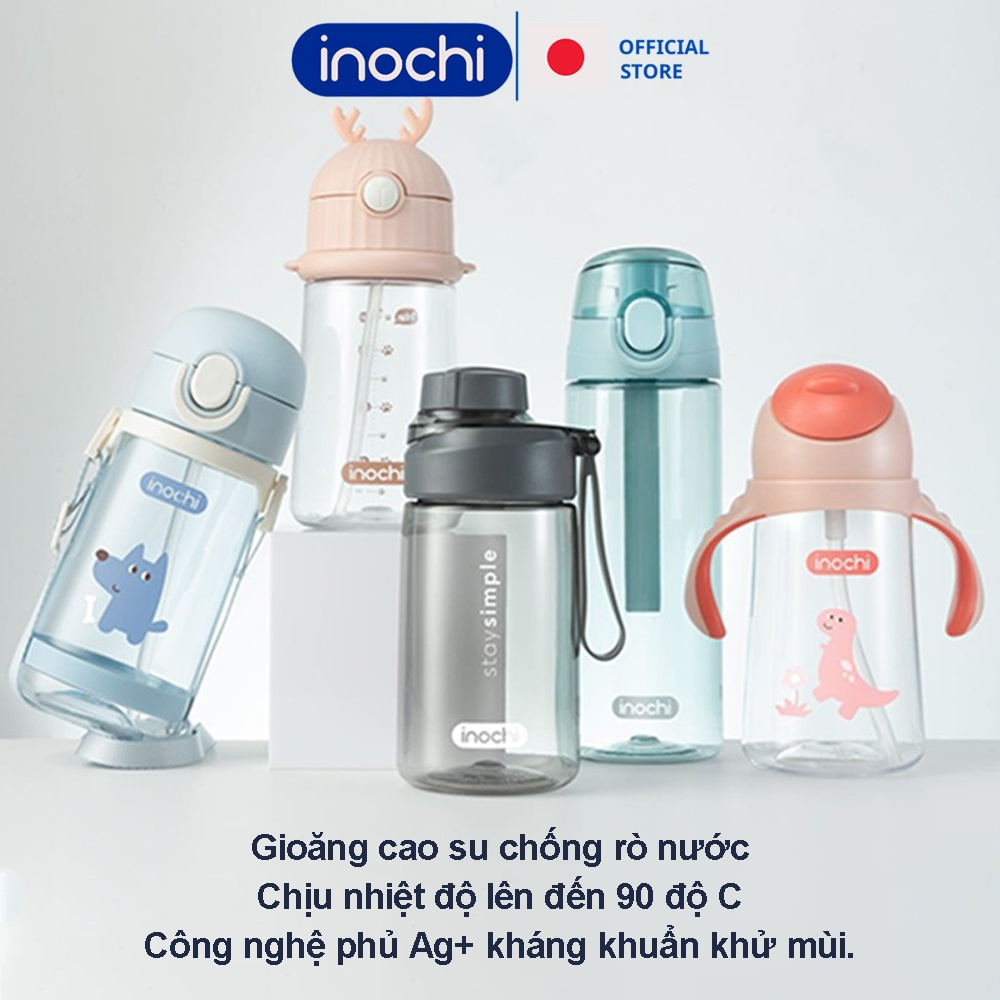 bình nước thể thao dụng cụ bình uống nước cho trẻ em inochi cao cấp chống sặc cho em bé ,  sport tập gym chạy bộ