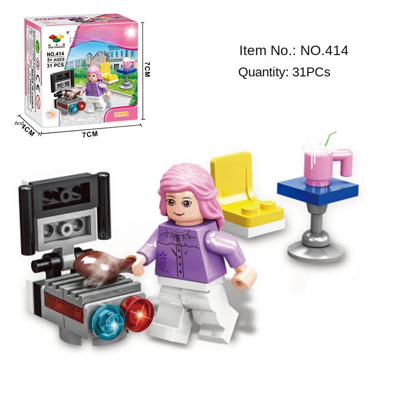 Bộ Đồ Chơi Lắp Ráp Đường Phố mini gylmy73 Cho Bé Gái