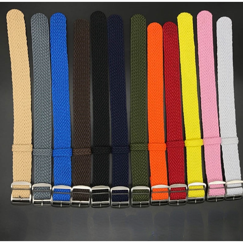 Dây Đeo Đồng Hồ Vải Canvas Nylon Màu Trơn 20mm 22mm 18mm 16mm 14mm