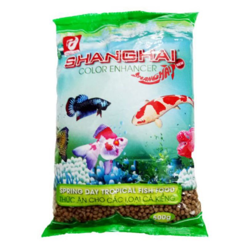 Thức Ăn Cá ShangHai Viên Vừa 500g - Cám Cá Cảnh dinh dưỡng cao