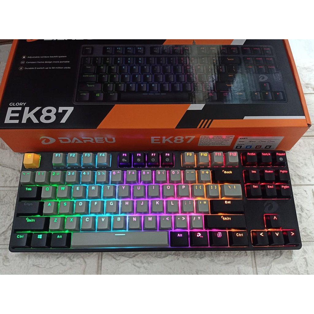 Bàn phím cơ DareU EK87 Multi LED Mix Màu