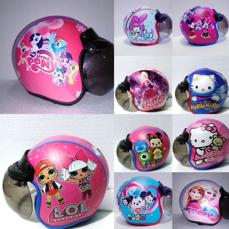 Mũ Bảo Hiểm Hình Ngựa Pony / hello Kitty / LOL Tsum-Tsum my melody Xinh Xắn Cho Bé