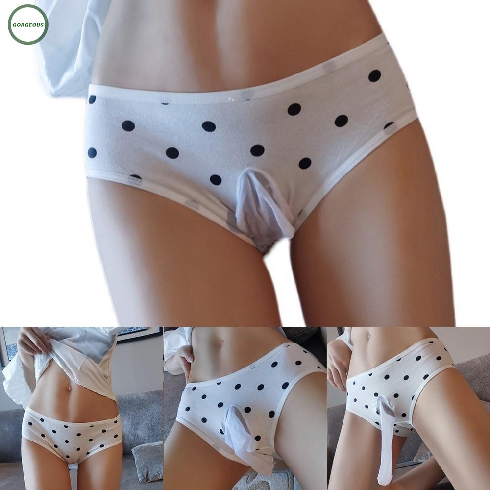 Quần lót GORGEOUS 95% cotton phối ren thoải mái thay thế cho nam