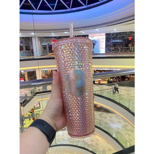 Ly Rose Gold STudded starbucks store Vietnam 2022