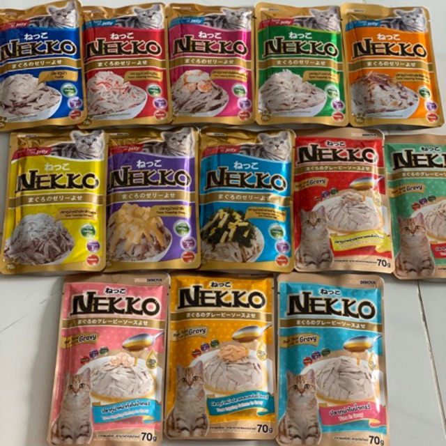 Pate Nekko thức ăn cho mèo con và mèo trưởng thành vị pate neko gravy jelly 24 vị ngẫu nhiên