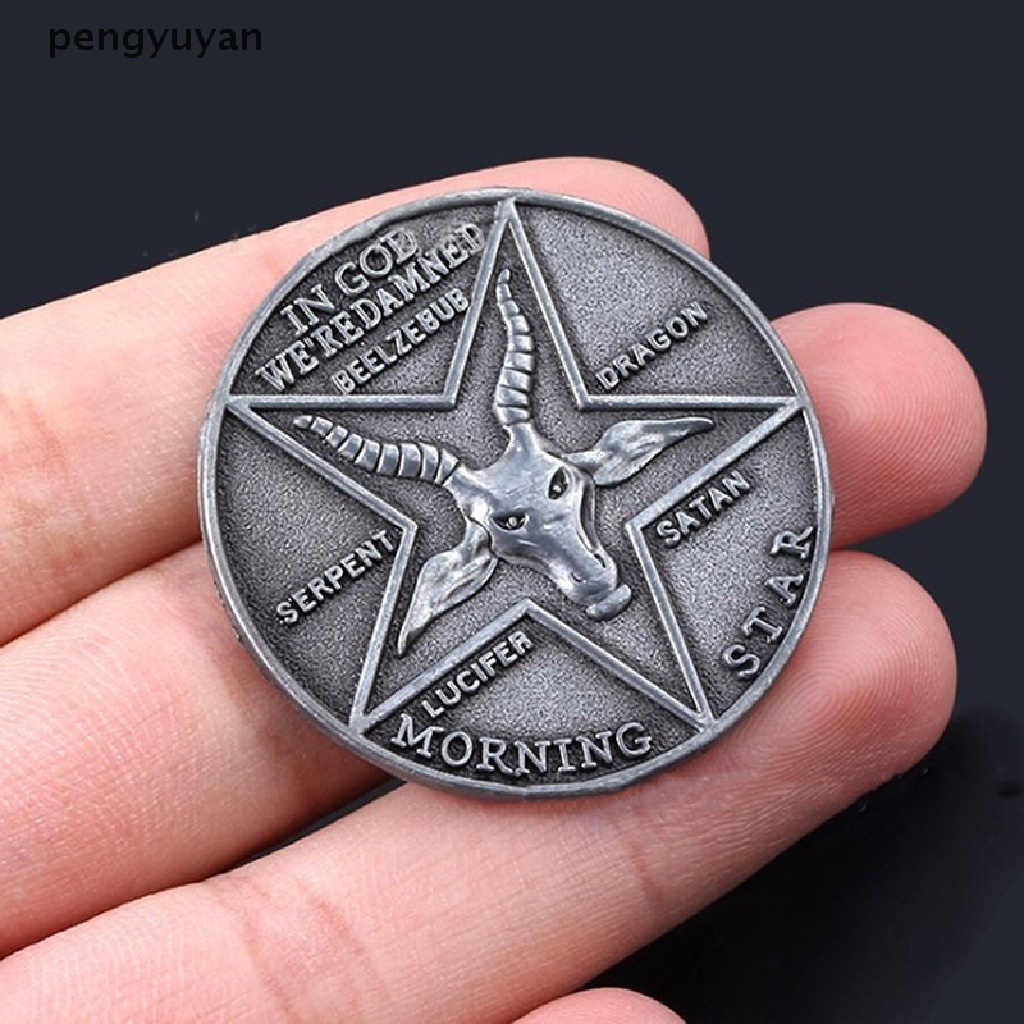 [pengyuyan] Đồng Xu Huy Hiệu Lucifer Morningstar Satanic Pentecost Dùng Hóa Trang [Mới]