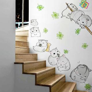 Sticker in hình chuột Hamster đáng yêu dán trang trí tường
