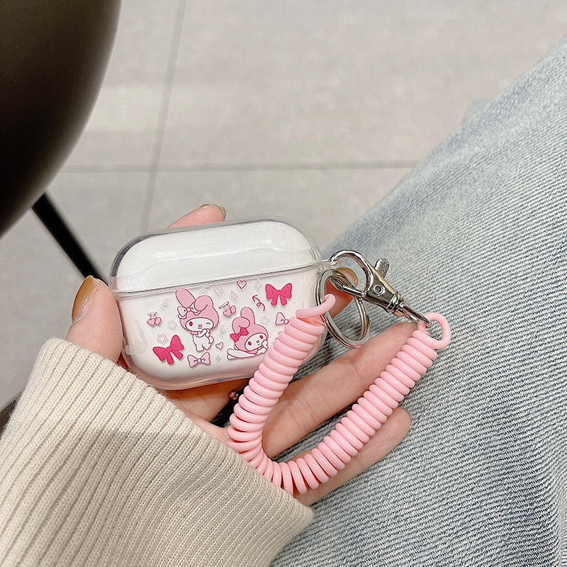 Vỏ Bảo Vệ Hộp Sạc Tai Nghe airpods 1 2 Pro 3rd Generation Pro 1/2 Trong Suốt Chống Sốc Họa Tiết Hoạt Hình Kèm Dây Đeo Kiểu Nhật Hàn