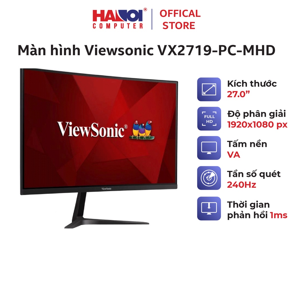 Màn hình Viewsonic VX2719-PC-MHD (27 Curved 1500R FHD VA 240Hz 1ms 250nits DP thumbnail