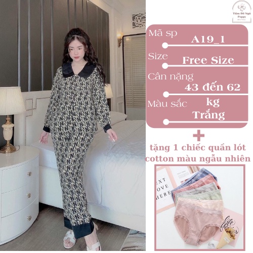 [ Qùa tặng dây cột tóc ] Đồ bộ nữ dài tay chất liệu kate thái giá rẻ pijama nữ hàn quốc đẹp bộ ngủ nữ dài tay cao cấp đẹ | BigBuy360 - bigbuy360.vn