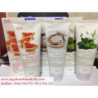 TẨY DA CHẾT AMISILK SOFT AND PURE- TRẮNG HỒNG DA -HÀN QUỐC