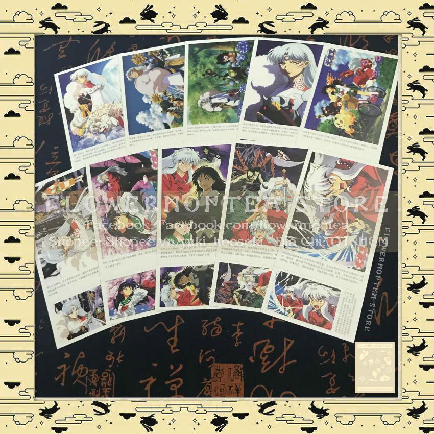 Bưu Thiếp | Postcard FM - Inuyasha | Khuyển Dạ Xoa (Set 5 Bưu Thiếp, 140 Hình Dán - Giao Ngẫu Nhiên)