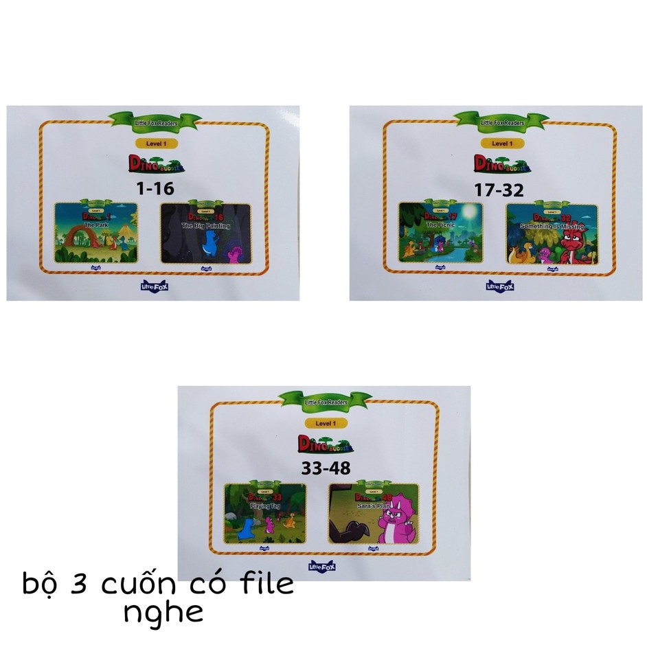 Sách - Bộ 3 cuốn Little fox level 1: DiNo Buddies ( mới nhất)