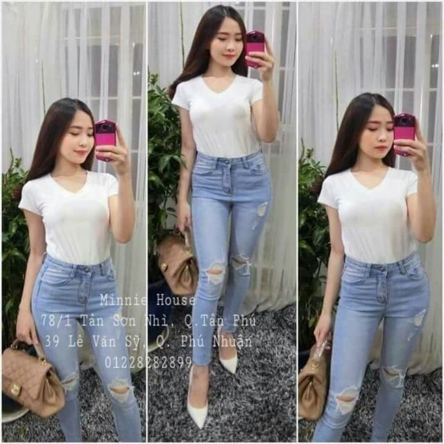 Áo thun cổ tim, tròn