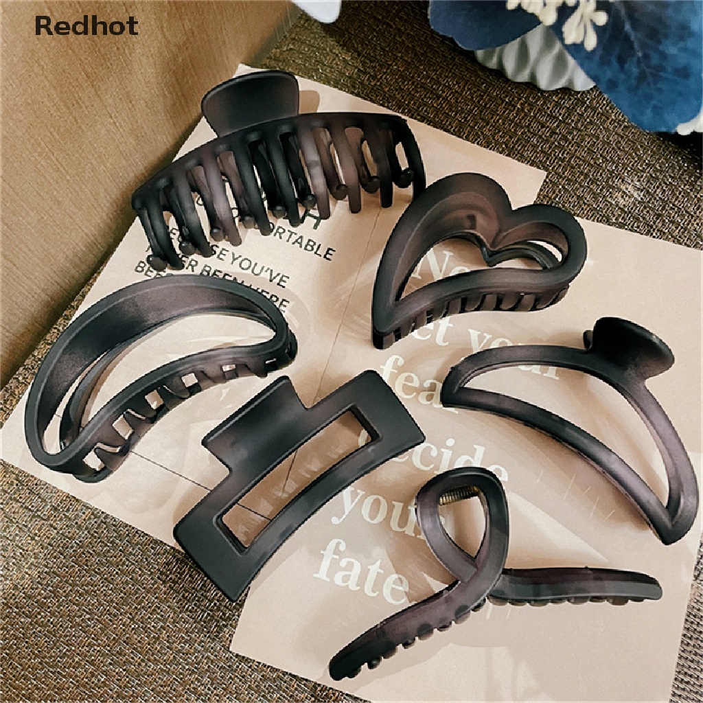 Kẹp Tóc Càng Cua Bằng Acrylic Màu Xám Phong Cách Vintage Thanh Lịch