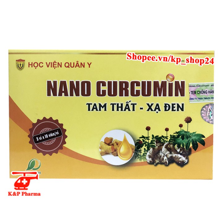 ✅ (CHÍNH HÃNG) Nano Curcumin Tam Thất Xạ Đen | Học Viện Quân Y - Giảm đau dạ dày, viêm tá tràng, đại tràng, lành vết mổ