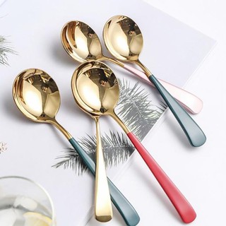 Set 5in1 Thìa INOX SU304 Cao Cấp Combo 5 muỗng hoàng gia cán phủ sơn nhung