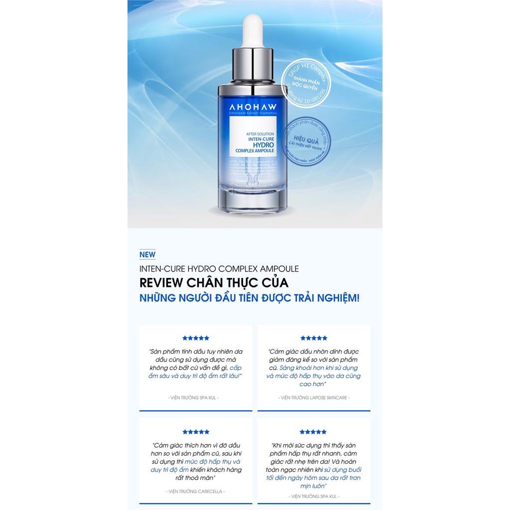 Tinh Chất Cấp Ẩm Ahohaw Inten-Cure Hydro Complex Ampoule