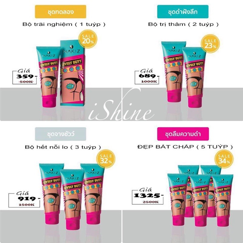 Nakiz | Kem Loại Thâm Mụn MÔNG, LƯNG, NÁCH, BẸN, KHUỶ TAY, ĐẦU GỐI | BigBuy360 - bigbuy360.vn