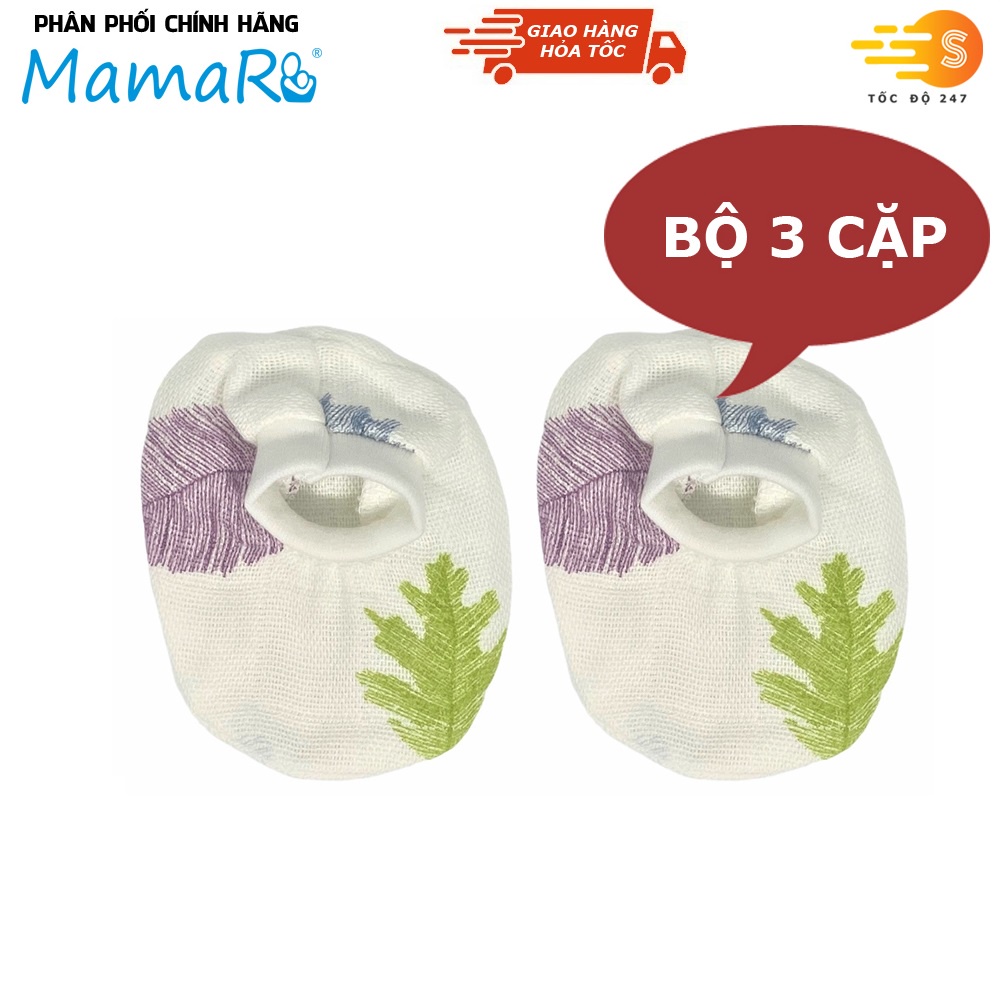 Bộ 3 cái bao chân giữ ấm vải sợi tre cho bé mềm mại Mamaru MA-BC01 - Diệt khuẩn, hút ẩm tốt, kháng tia UV