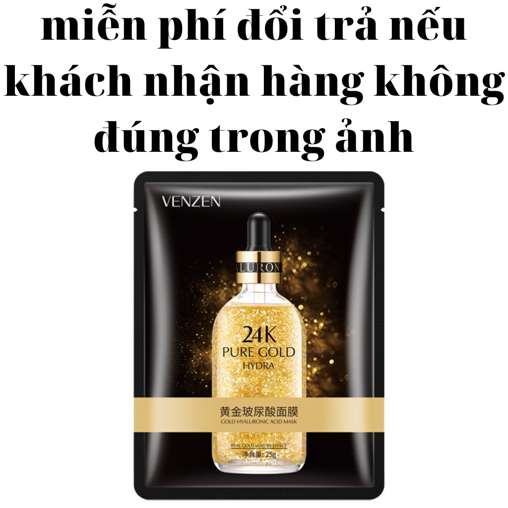 Mặt nạ vàng 24k dưỡng trắng sáng da chống lão hóa cấp ẩm VENZEN mask nội địa trung