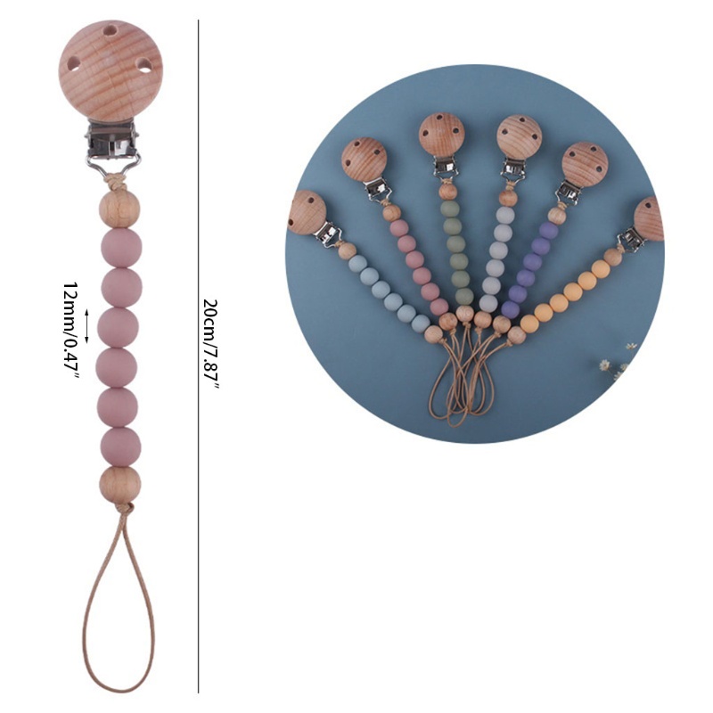 Đồ Chơi Dây Kẹp Núm Vú Giả Bằng Silicone Không BPA DIY Cho Bé Sơ Sinh Mọc Răng