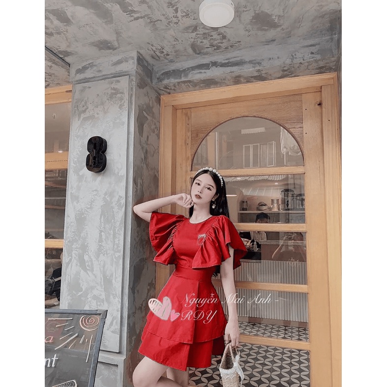 (Mẫu Mới) Đầm COTTON Lạnh Tay Bèo Dáng Ngắn Diện Xinh Như Hoa Hậu UP h.h.p