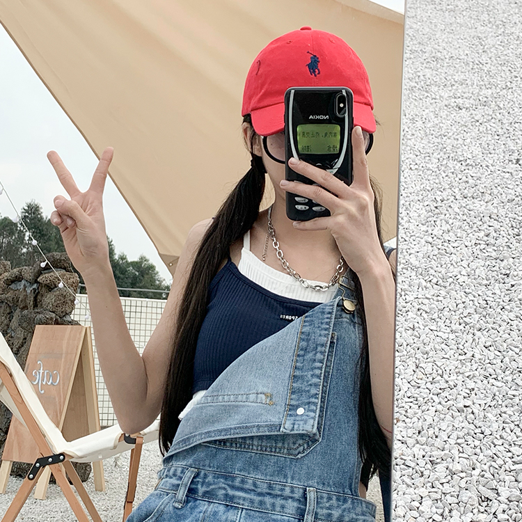 SUXI Áo Hai Dây Nữ Màu Trơn Phong Cách Hàn Quốc