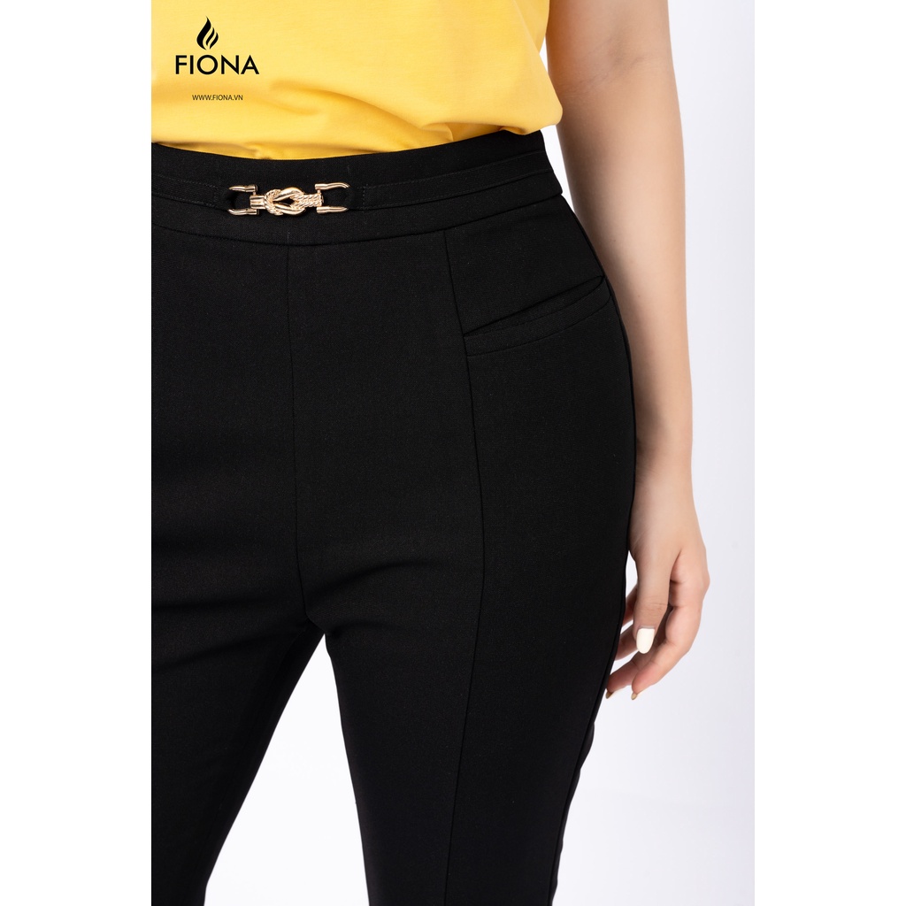 Quần Ống Loe Nữ FIONA, Quần Âu Nữ Cạp Cao công sở Chất Tuytsi Mềm Mịn cạp ốp đai trang trí F351316