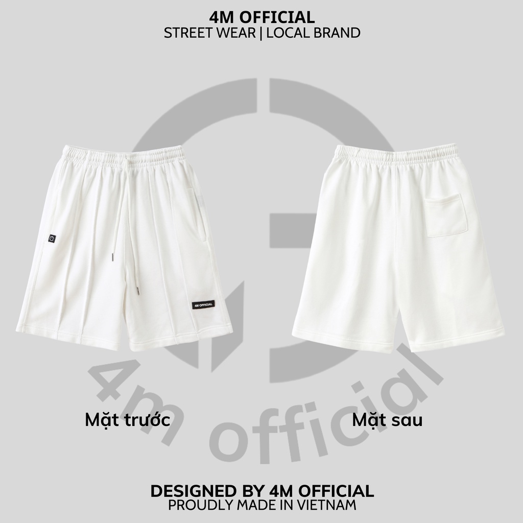 Quần short N line 4M OFFICIAL chất nỉ chân cua, quần đùi thể thao unisex nam nữ