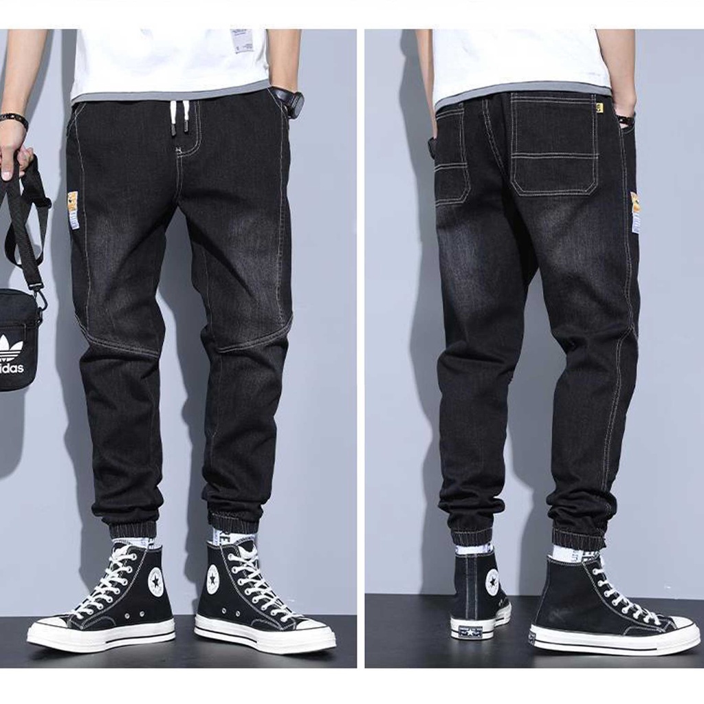 Quần Jean Nam Có Dây Rút Quần Lưng Thun