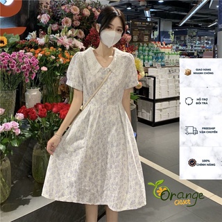 Đầm Hoa Cổ Phối Ren Nữ Tính 2 LớpTay Ngắn Dáng Xòe Váy Hoa Đi Chơi Đi Biển Đi Dự Tiệc V3606