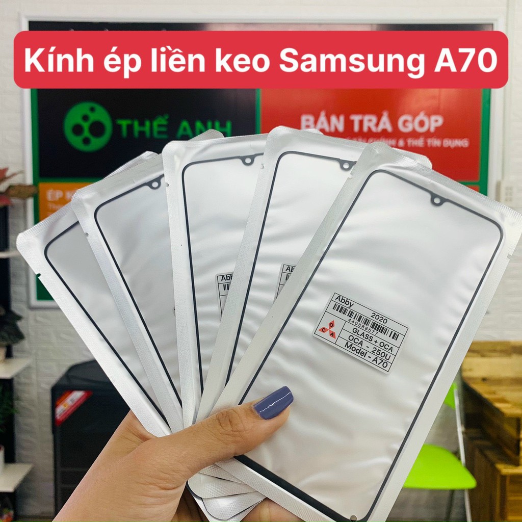 Kính ép màn hình có sẵn keo cho Samsung A70 OCA